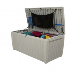 KETER. Lada depozitare piscina alb Rattan, 500 L..